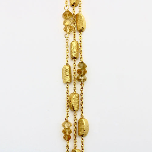 Collier Collier multi-rangs en or 18 carats et citrine briolette 58 Facettes