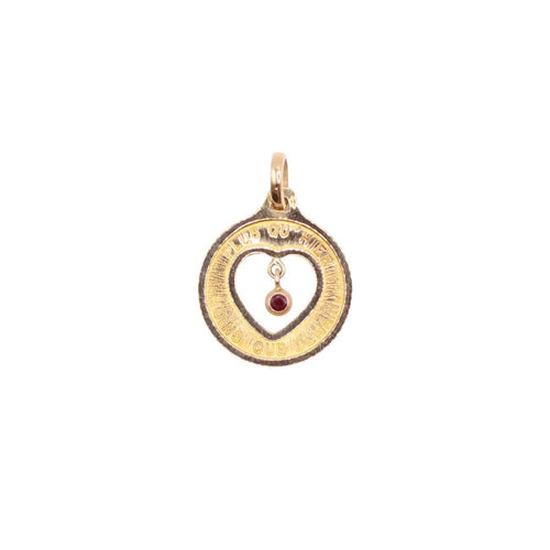 Pendentif Pendentif Plus Qu'hier Moins Que Demain Rubis et or jaune 18k 58 Facettes