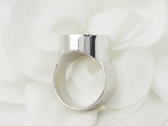 复古戒指 Dinh Van 白金镶嵌养殖珍珠 