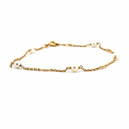 Bracelet Bracelet or jaune et perles 58 Facettes BRA-GS38466