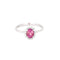 Bague 53 Bague or gris, saphir rose et diamants 58 Facettes THI0206