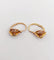 Boucles d'oreilles Dormeuses or rose, diamants jaunes taille ancienne (circa 1900) 58 Facettes A06239