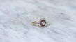 Bague 53 Bague Cible Belle Epoque Diamants et Rubis Calibrés 58 Facettes