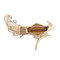 Broche Broche vintage, "Oiseau de Paradis", or rose, citrine, émeraude. 58 Facettes 34097