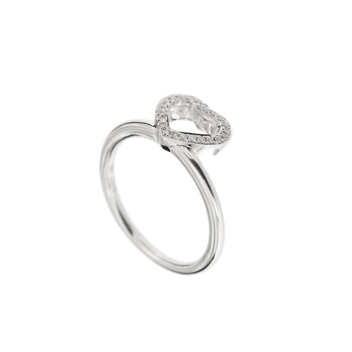 Bague 54 Bague cœur Or blanc Diamants 58 Facettes 23750