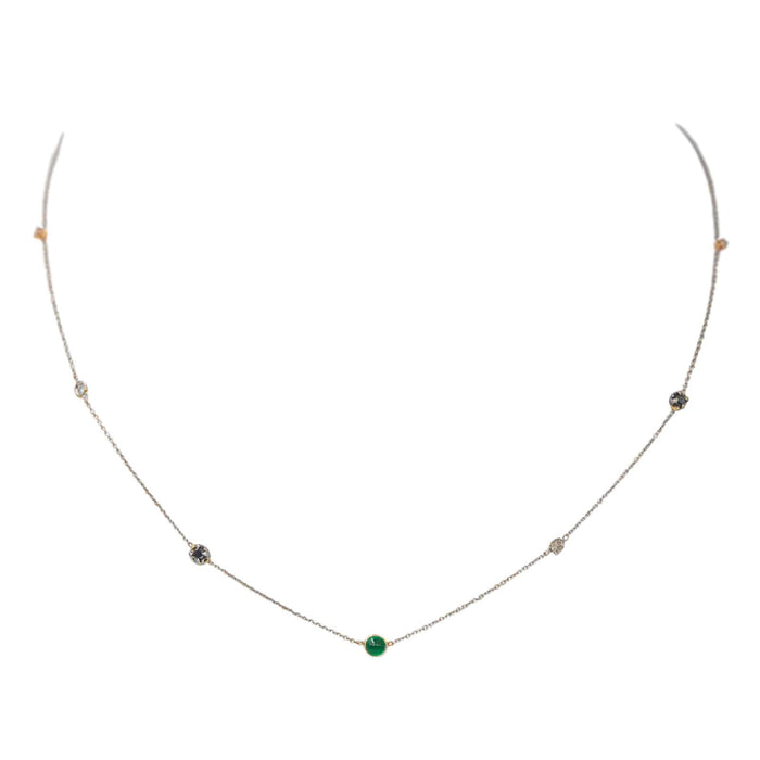 Collier Collier Or blanc Chrysoprase 58 Facettes 3028341CN