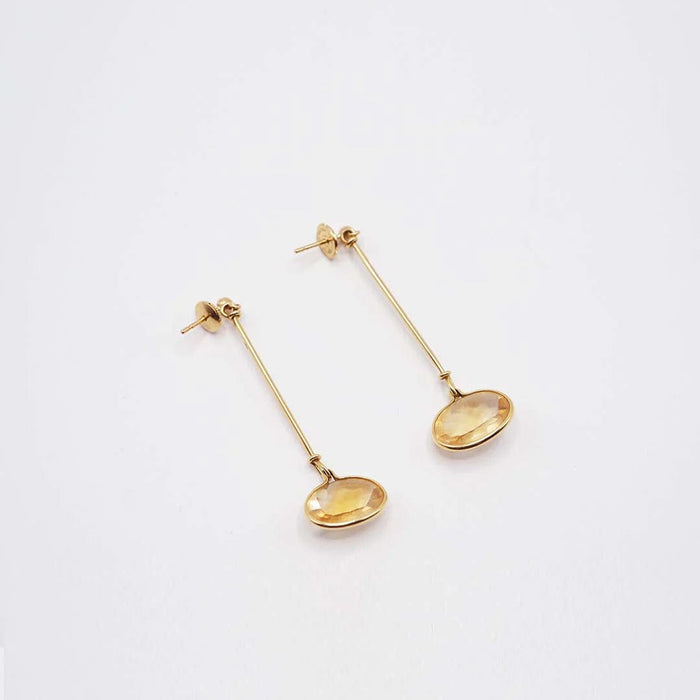 Boucles d'oreilles Vivianna Torun Bülow-Hübe pour Georg Jensen - boucles d'oreilles or et citrine 58 Facettes