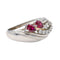 Bague 51 Bague Or blanc, Platine Rubis, Diamant 58 Facettes 578014CD