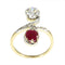 Bague 53 Circa 1900 Art Nouveau Toi et Moi ring with diamond, ruby, antique sparkle 58 Facettes 25317-0120