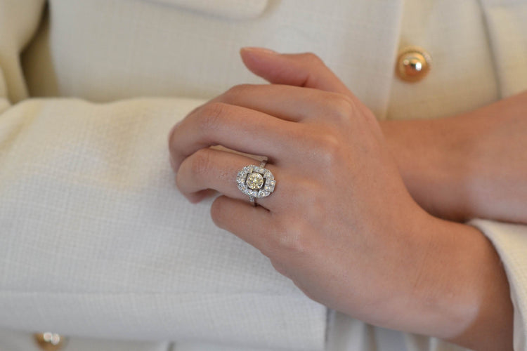 Bague 54 Bague vintage art déco diamants 58 Facettes 25715-25766