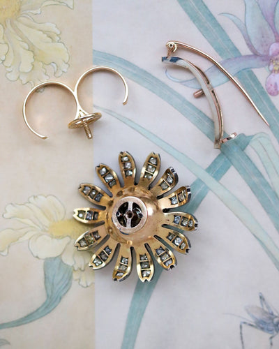 Bague 53 Bague Marguerite Perle Gold et Diamants "Les Recyclés" 58 Facettes A9885 F1987