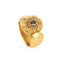 Bague Bague manchette vintage en saphir en or jaune 22 carats Taille 6, large bande, bijoux grecs 58 Facettes G13483