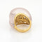Bague 47 Bague contemporaine en quartz rose et diamant Estate, édition limitée 58 Facettes G12181