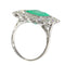 Bague 52 Grâce géométrique : une bague Art déco vintage avec émeraude et diamants 58 Facettes 24110-0131
