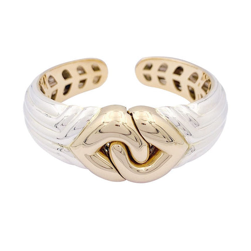 Bracelet Bracelet Bulgari, "Doppio Cuore", deux ors. 58 Facettes 33711