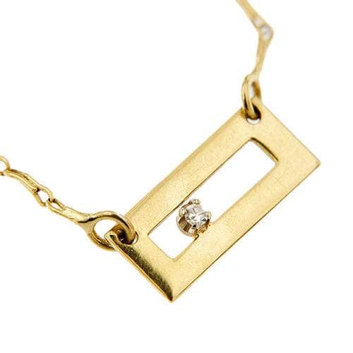 Collier Collier en or jaune avec pendentif rectangulaire et diamant 58 Facettes 38422
