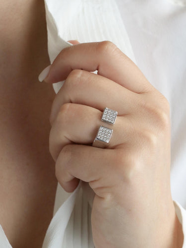 Bague 54 OMEGA Bague chevalière My Choice or blanc diamants 58 Facettes 1038.2