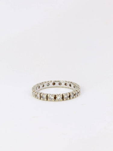 Bague 54.5 Alliance américaine en or blanc et diamants 1 ct 58 Facettes J57