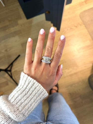 Bague 60 Bague vintage en or bicolore avec diamants 58 Facettes