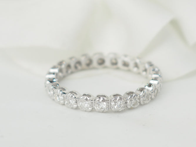 结婚戒指 美国白金镶钻石0.58克拉 