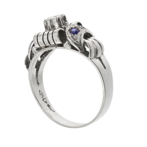 Bague 53 Bague avec saphirs et diamants 58 Facettes 30533