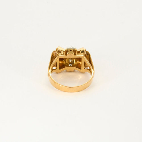 Bague 55 Bague Tank or jaune et diamants 58 Facettes LIS1935