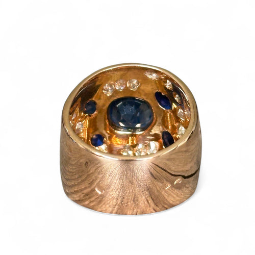 Bague 55 Bague saphirs et diamants en or rose 18 carats 58 Facettes 265