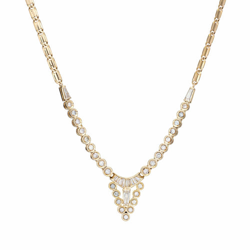 Collier Collier ras-de-cou vintage diamants 0,75 ct en or jaune 18k 58 Facettes G14176