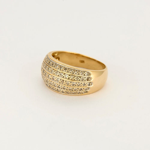 Bague 58 Bague jonc or jaune et diamants 58 Facettes CAL2271