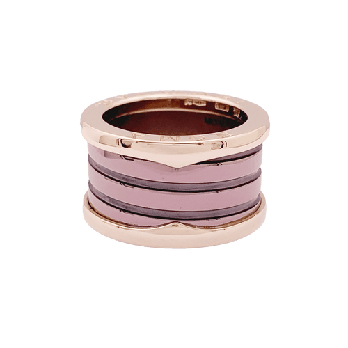 Bague 50 Bague Bulgari, "B.Zero1", or rose, cermet. 58 Facettes 34806