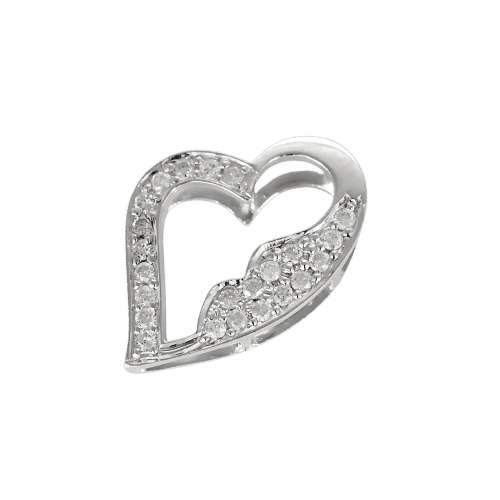 Pendentif Pendentif or blanc Coeur Diamanté 58 Facettes LP1441/