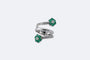 Bague 50 Bague spirale avec diamants et pierres vertes 58 Facettes anl777