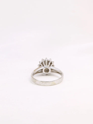 Bague 55 Bague marguerite vintage diamants & or blanc 58 Facettes J318