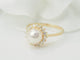 Bague 52.5 Bague en or jaune, perle de culture et diamants 58 Facettes 33428