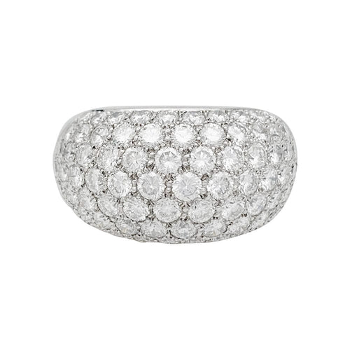 Bague 51 Bague pavage en or blanc, diamants. 58 Facettes 31229