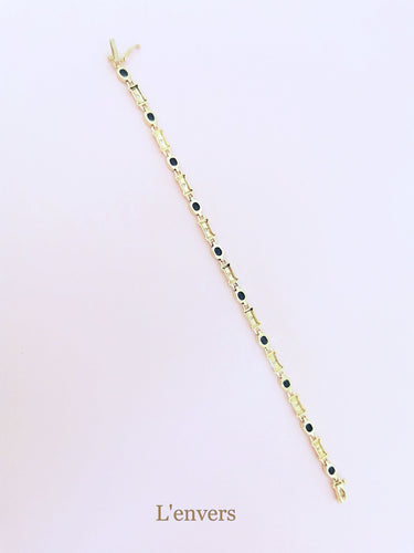 Bracelet Bracelet or jaune saphirs et diamants 58 Facettes AA 1689
