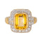 Bague 53 Bague Or jaune Citrine, Diamant 58 Facettes 4445903CN