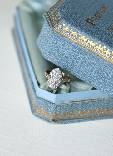 Bague 53 Bague Marquise Ancienne Diamants 1,30 Cts Or rose 58 Facettes