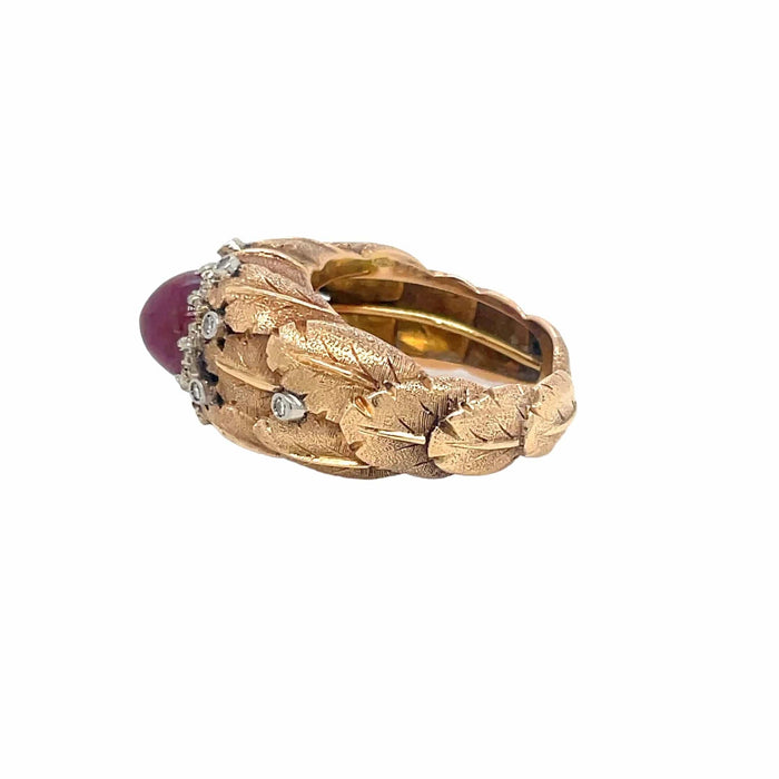 Bague Mario Buccellati Ruby Diamond Gold Ring 58 Facettes