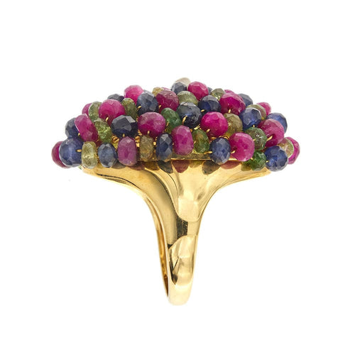 Bague 57 Bague avec rubis, saphirs et émeraudes 58 Facettes 34063