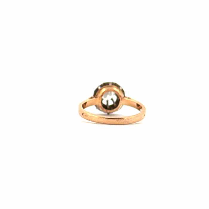 Bague 50 Solitaire or jaune platine et diamant 58 Facettes 13-GS30999