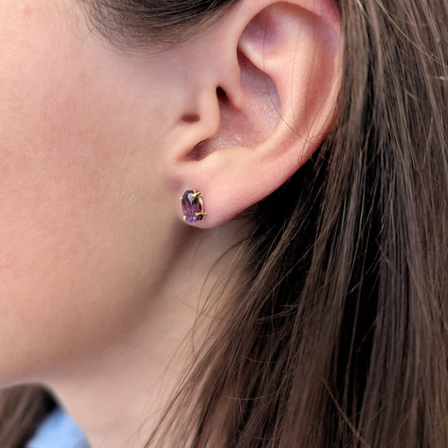 Boucles d'oreilles Boucles d'oreilles en or jaune et améthystes 58 Facettes 32394