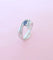 Bague 56.5 Bague or blanc, saphir, diamants 58 Facettes AA 1651