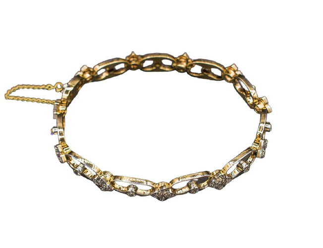 Bracelet Bracelet 1950 or jaune, platine, diamants 58 Facettes A8919