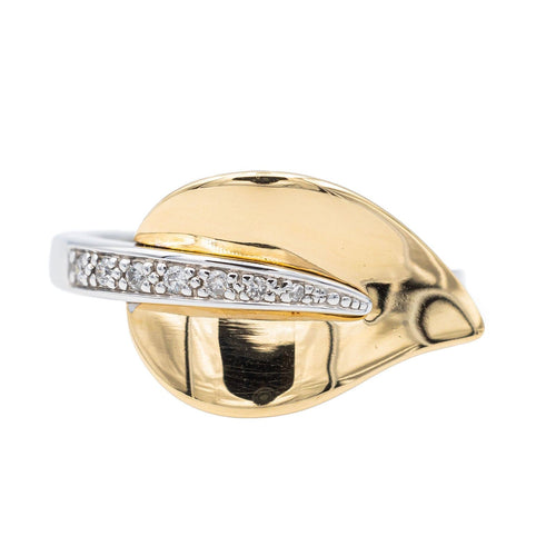 Bague 61 Bague Feuille Or blanc, Or jaune Diamant 58 Facettes 3221913CN