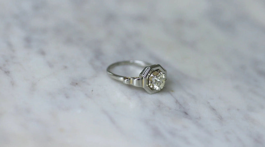 Bague 56 Bague Solitaire Diamant Art Deco 58 Facettes