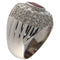 Bague 54.5 Bague en or blanc avec rubis de 1,05 ct et diamants de 1,84 ct 58 Facettes G3706
