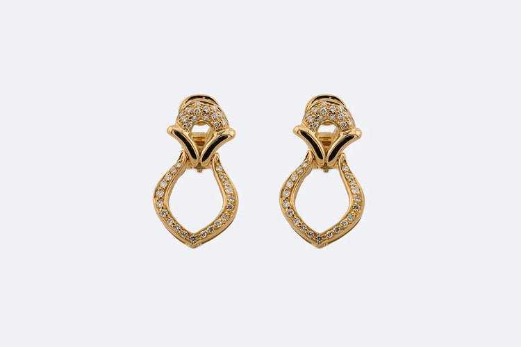 Boucles d'oreilles Orecchini a clips in oro giallo con diamanti 58 Facettes ORC210