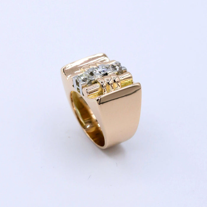 Bague 46 Bague Tank or rose diamants 58 Facettes A11038