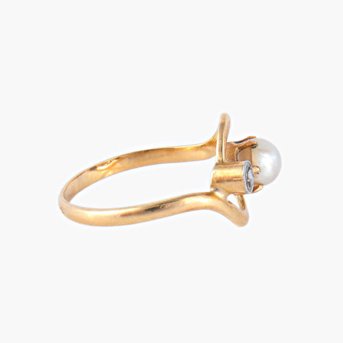 Bague 54 Bague Perle Diamants 58 Facettes